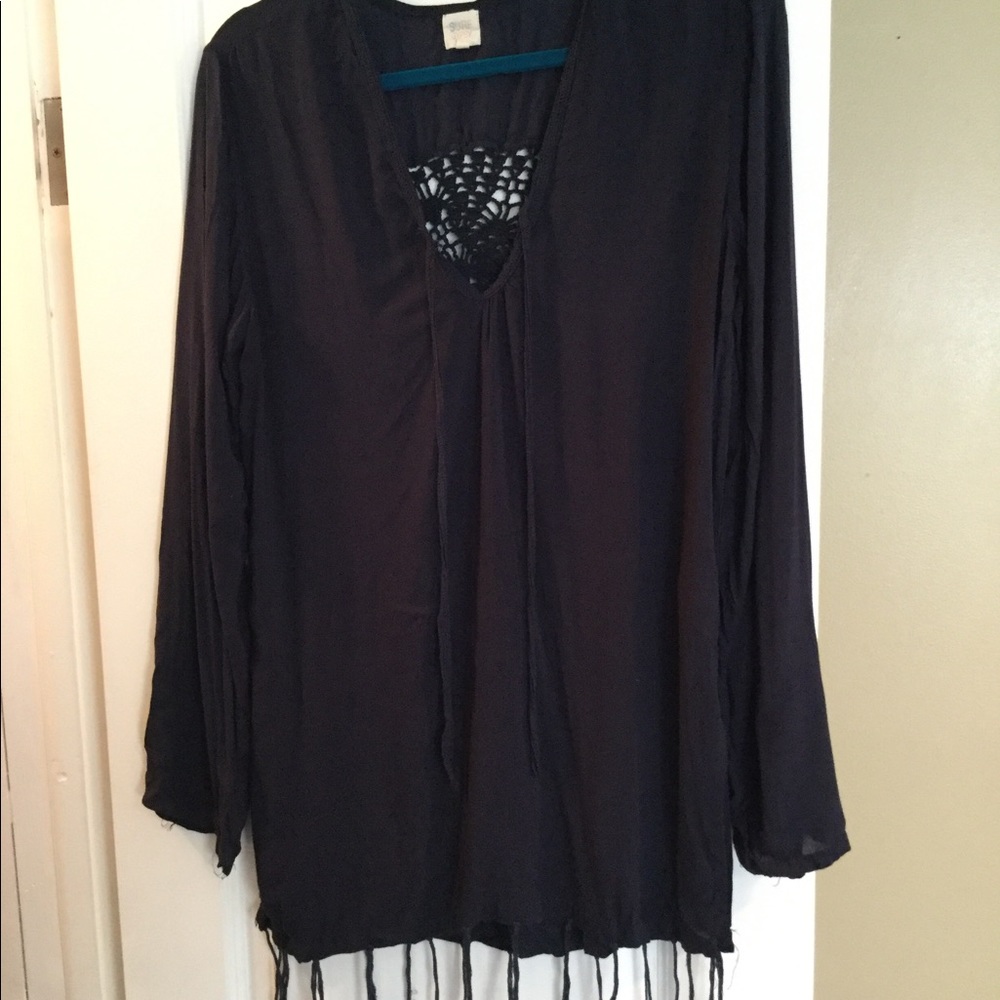 Long sleeve light weight cover up